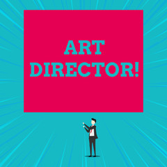 Text sign showing Art Director. Business photo showcasing responsible for overseeing the artistic aspects of a film