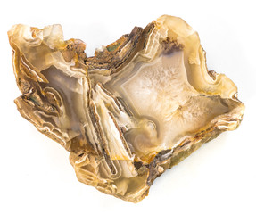 piece of geological agate stone, texture of semi-precious stone