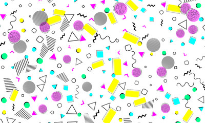 Pop art color background. Memphis pattern