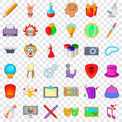 Fototapeta na wymiar Painting icons set. Cartoon style of 36 painting vector icons for web for any design