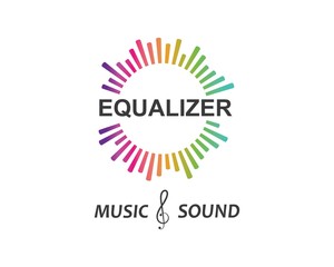 music,equaizer and sound effect ilustration logo vector icon