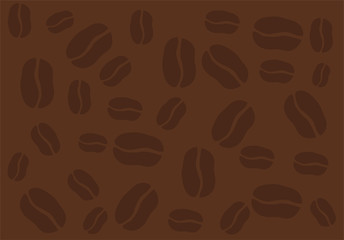 Cartoon picture of coffee beans. Vector illustration with background.