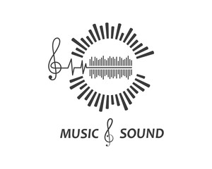 music,equaizer and sound effect ilustration logo vector icon