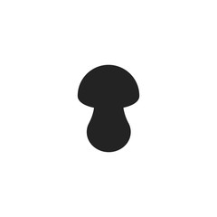 Black mushroom. Silhouette of a mushroom. Isolated vector icon in flat style. Vector illustration.