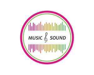 music,equaizer and sound effect ilustration logo vector icon