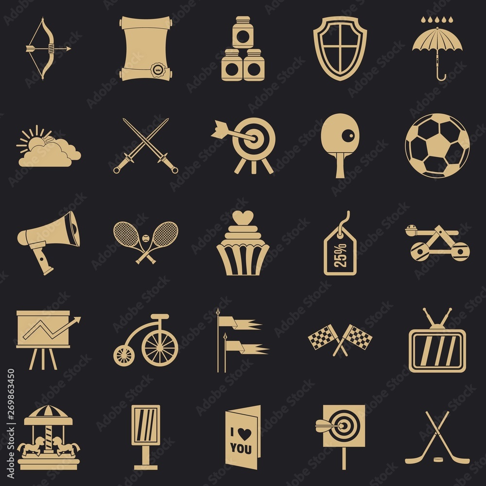 Poster badge icons set. simple set of 25 badge vector icons for web for any design