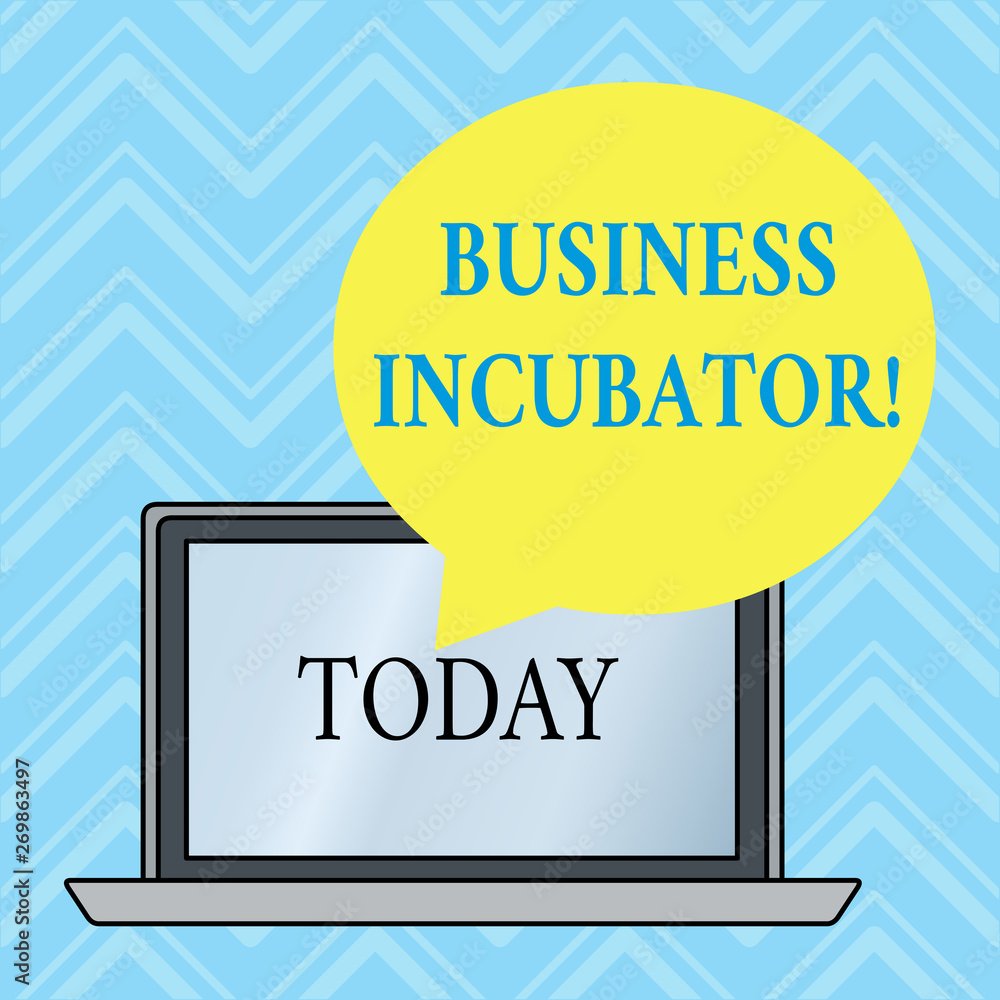 Poster handwriting text writing business incubator. conceptual photo company that helps new and startup com