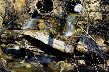 falls from the chimneys