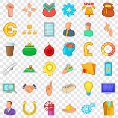 Company icons set. Cartoon style of 36 company vector icons for web for any design