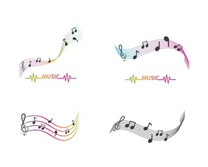 music note illustration vector design