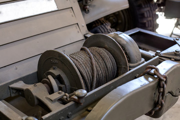 car winch on a military car