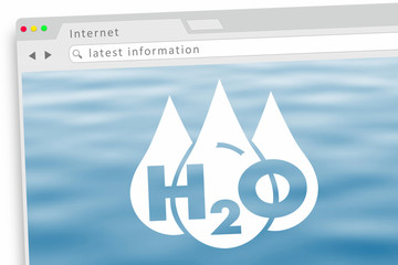 Water H20 Drinkable Clean Resource Website Internet Research 3d Illustration