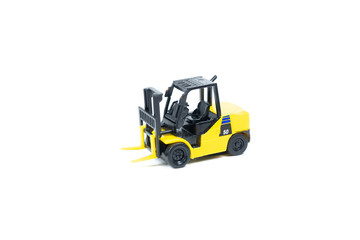 The forklift on white background