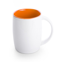 white ceramic cup on white background