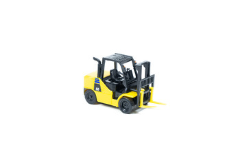 The forklift on white background