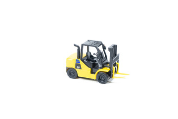 The forklift on white background