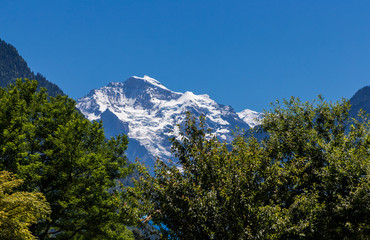 jungfrau peak in sunny day, Interlaken, Switzerland