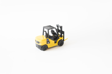 The forklift on white background
