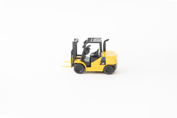 The forklift on white background