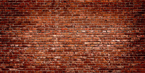 Brick wall of red color