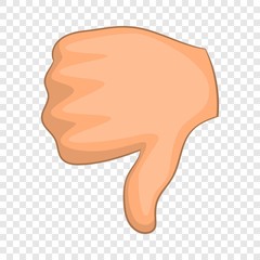 Thumb down icon. Cartoon illustration of thumb down vector icon for web