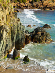 The beach of Masua in Sardigna and the sea