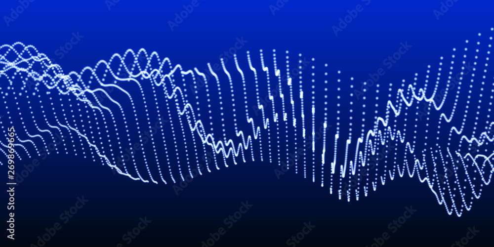 Wall mural abstract 3d grid technology background. futuristic technology network wireframe.