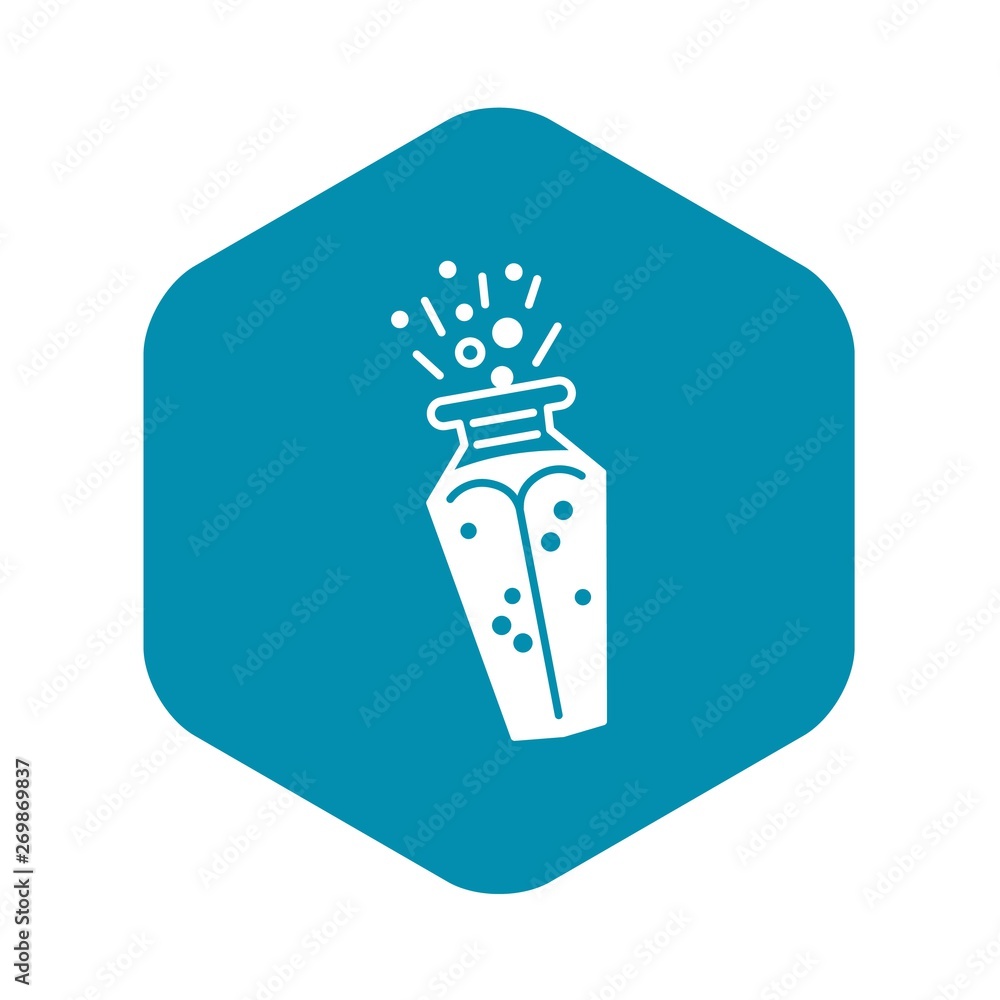 Poster magic bottle potion icon. simple illustration of magic bottle potion vector icon for web design isol