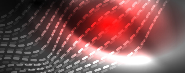 Fototapeta premium Neon vector wave lines abstract background, magic futuristic techno design
