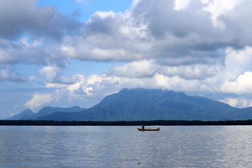 fishing boat in the bay - Santubong Borneo Sarawak Malaysia Asia