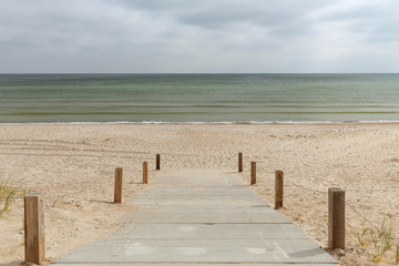Beach on the Baltic Sea, Prora area on the island of Rugen in Germany