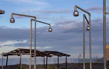Old showers in the garden of an adandoned beach house in the riviera romagnola area, near Rimini...