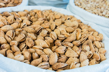 Dried food products sold at the Chorsu Bazaar in Tashkent
