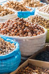 Dried food products sold at the Chorsu Bazaar in Tashkent