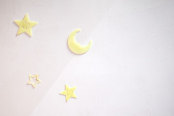 stars and moon phosphoric on ceiling in baby room