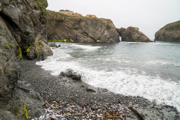 Ocean bay landscape with cliffs and islands