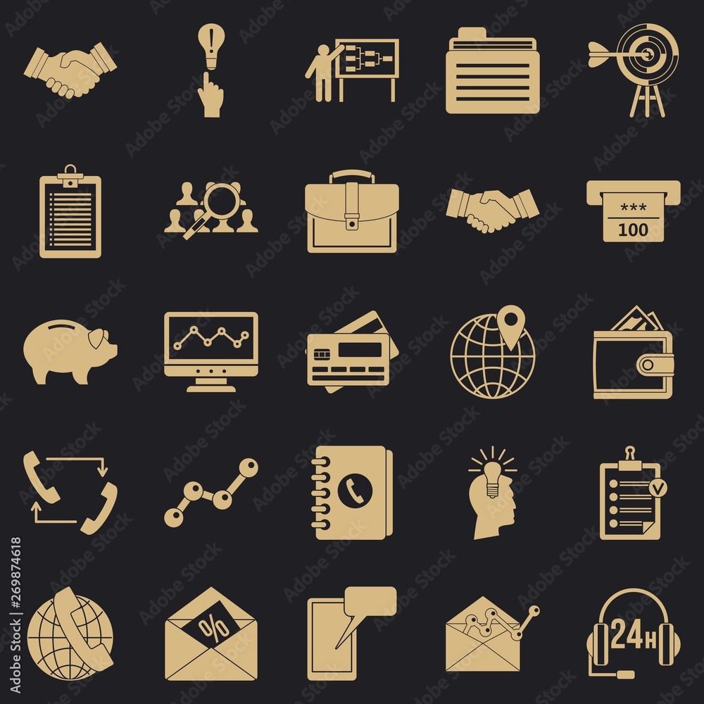 Poster public attitude icons set. simple set of 25 public attitude vector icons for web for any design