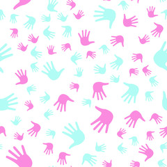 Seamless vector EPS 10 pattern with hands. Teamwork concept