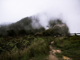 Fototapeta na wymiar Clouds on a mountain