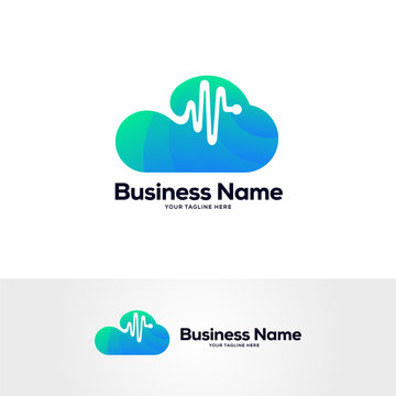 medic cloud logo design concept, vibe logo designs, tech logo design template