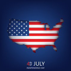 4th July Happy Independence Day of America. Vector