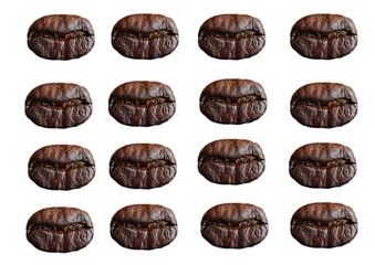 close up of a coffee bean on white background