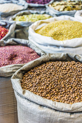 Dried food stuff sold in Dubai Souk, United Arab Emirates