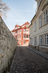 Fototapeta na wymiar Novy Svet street on Hradcany in Praha city in Czech republic