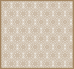 Seamless Islamic patterns in beige. Traditional muslim ornament.
