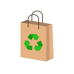 Eco bag colored illustration. Vector. 