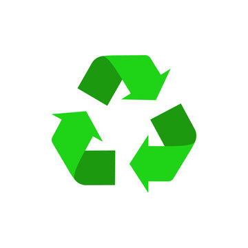 Green recycle sign. Vector. Isolaed.