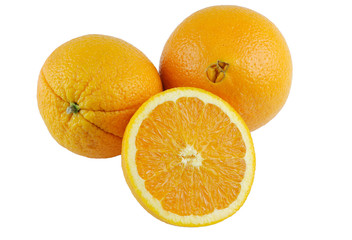 fresh orange isolated on white background