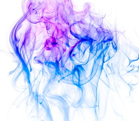 Colored smoke on white background