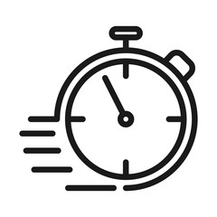 stopwatch speed - minimal line web icon. simple vector illustration. concept for infographic, website or app.